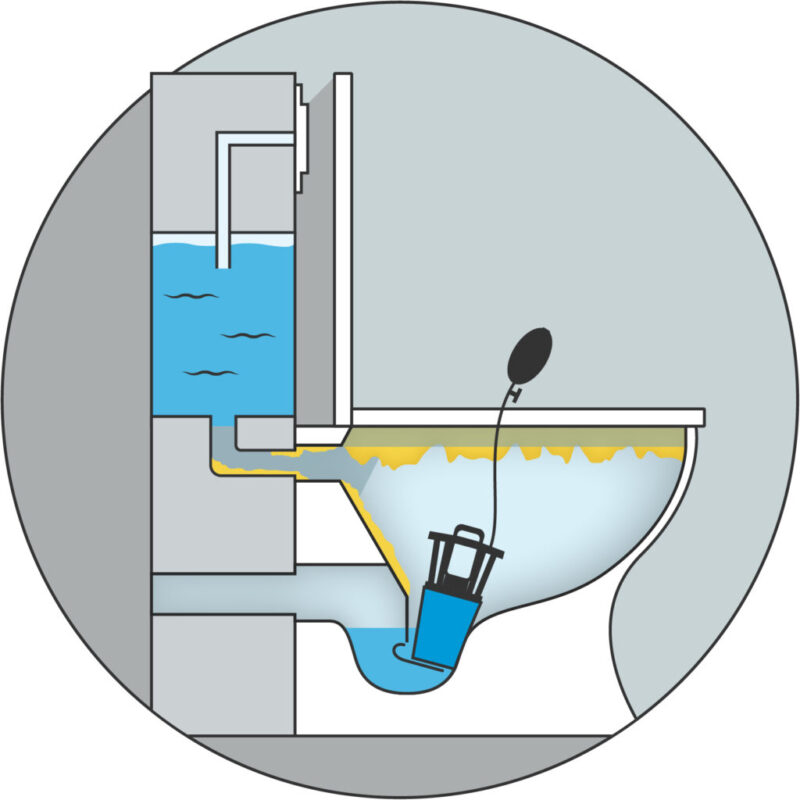 Toilette Reinigungsprozess – Schritt 1